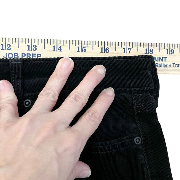 NYDJ High Waisted Corduroy Maxi Skirt Size 12 Black Straight Fit Front Slit - Picture 12 of 12